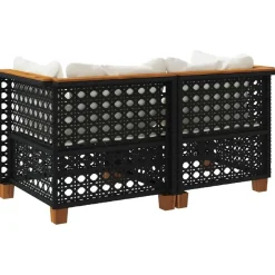 vidaXL - Tuinbank - Zwart - Poly rattan