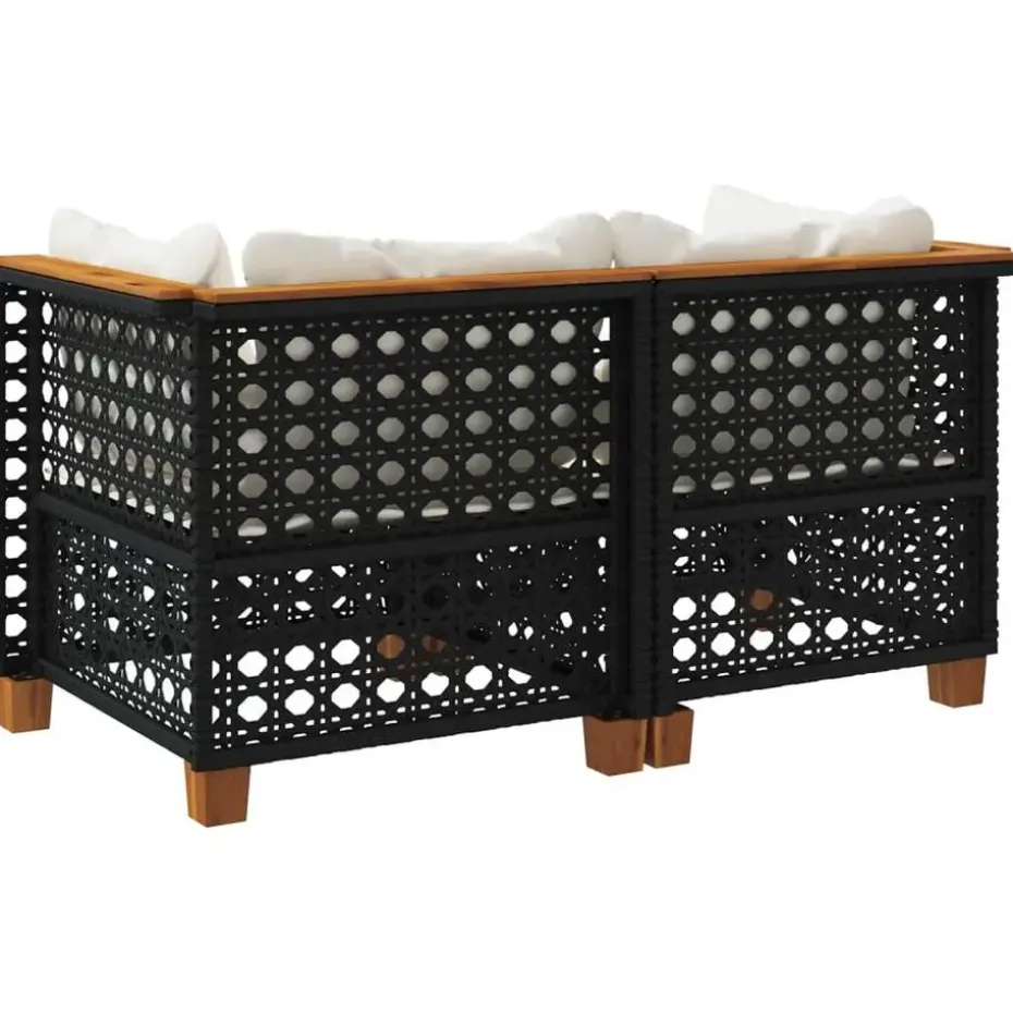 vidaXL - Tuinbank - Zwart - Poly rattan