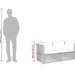 vidaXL - Tuinbank - Zwart - Poly rattan