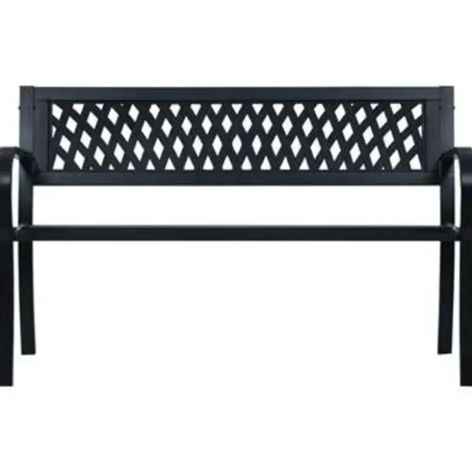 vidaXL - Tuinbank - Zwart - Metaal - 125 cm