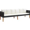 vidaXL - Tuinbank - Zwart - Poly rattan