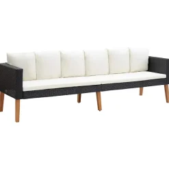 vidaXL - Tuinbank - Zwart - Poly rattan