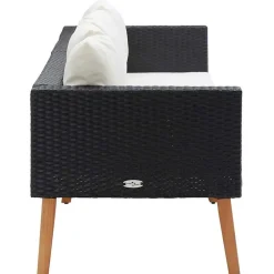 vidaXL - Tuinbank - Zwart - Poly rattan