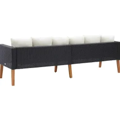 vidaXL - Tuinbank - Zwart - Poly rattan