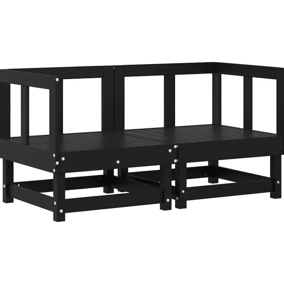 vidaXL - Tuinbank - Zwart - Grenenhout