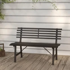 vidaXL - Tuinbank - Zwart - Staal - 110 cm