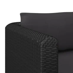 vidaXL - Tuinbank - Zwart - Poly rattan