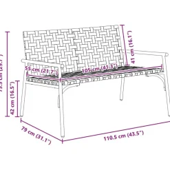 vidaXL - Tuinbank - Zwart - Poly Rattan - 113x79x75 cm
