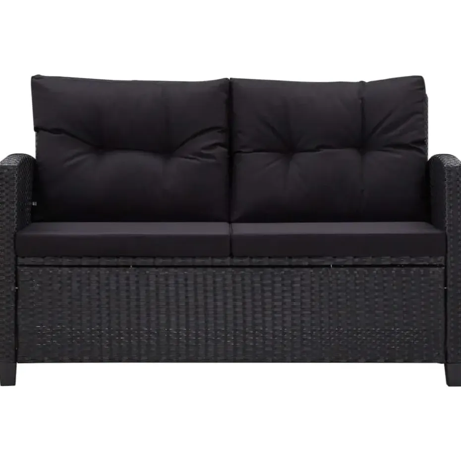 vidaXL - Tuinbank - Zwart - Poly rattan