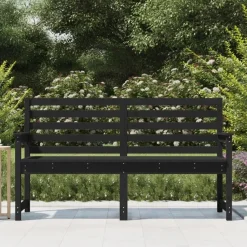 vidaXL - Tuinbank - Zwart - Grenenhout - 159.5 x 48 x 91.5 cm