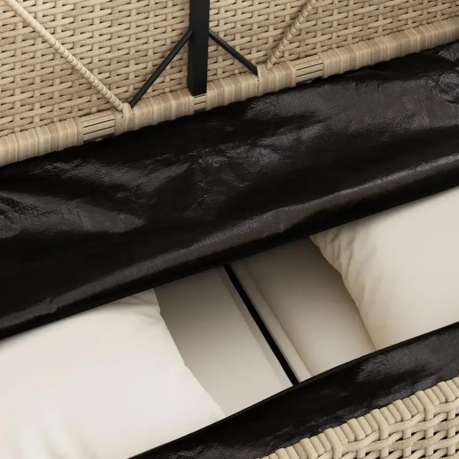 vidaXL - Tuinbank met crème kussens - Beige poly rattan - 113x61x87 cm