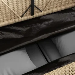 vidaXL - Tuinbank met grijs kussens - Beige poly rattan - 113x61x87 cm