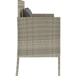 vidaXL - Tuinbank met kussens - Lichgrijs - Poly rattan - 113x61x87 cm