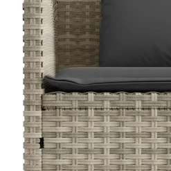 vidaXL - Tuinbank met kussens - Lichgrijs - Poly rattan - 113x61x87 cm
