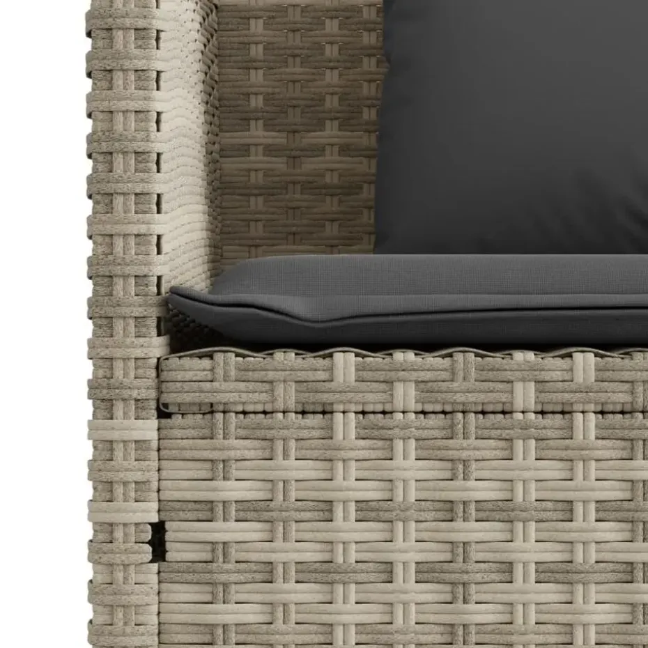 vidaXL - Tuinbank met kussens - Lichgrijs - Poly rattan - 113x61x87 cm