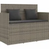 vidaXL - Tuinbank met kussens - Grijs - Poly rattan - 120x50x90.5 cm