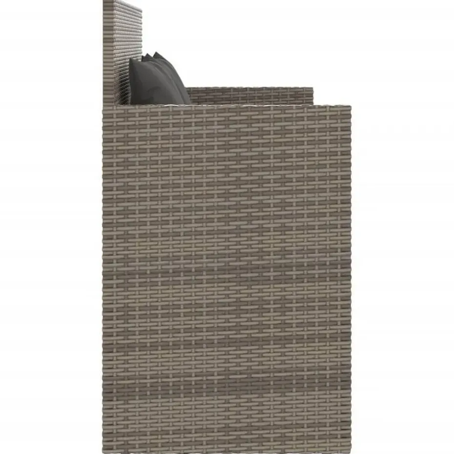 vidaXL - Tuinbank met kussens - Grijs - Poly rattan - 120x50x90.5 cm