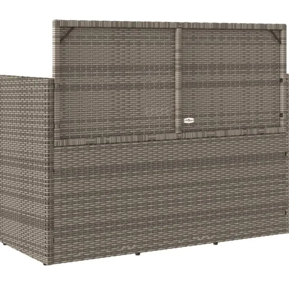 vidaXL - Tuinbank met kussens - Grijs - Poly rattan - 120x50x90.5 cm