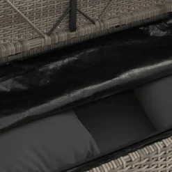 vidaXL - Tuinbank met kussens - Grijs - Poly rattan - 120x50x90.5 cm