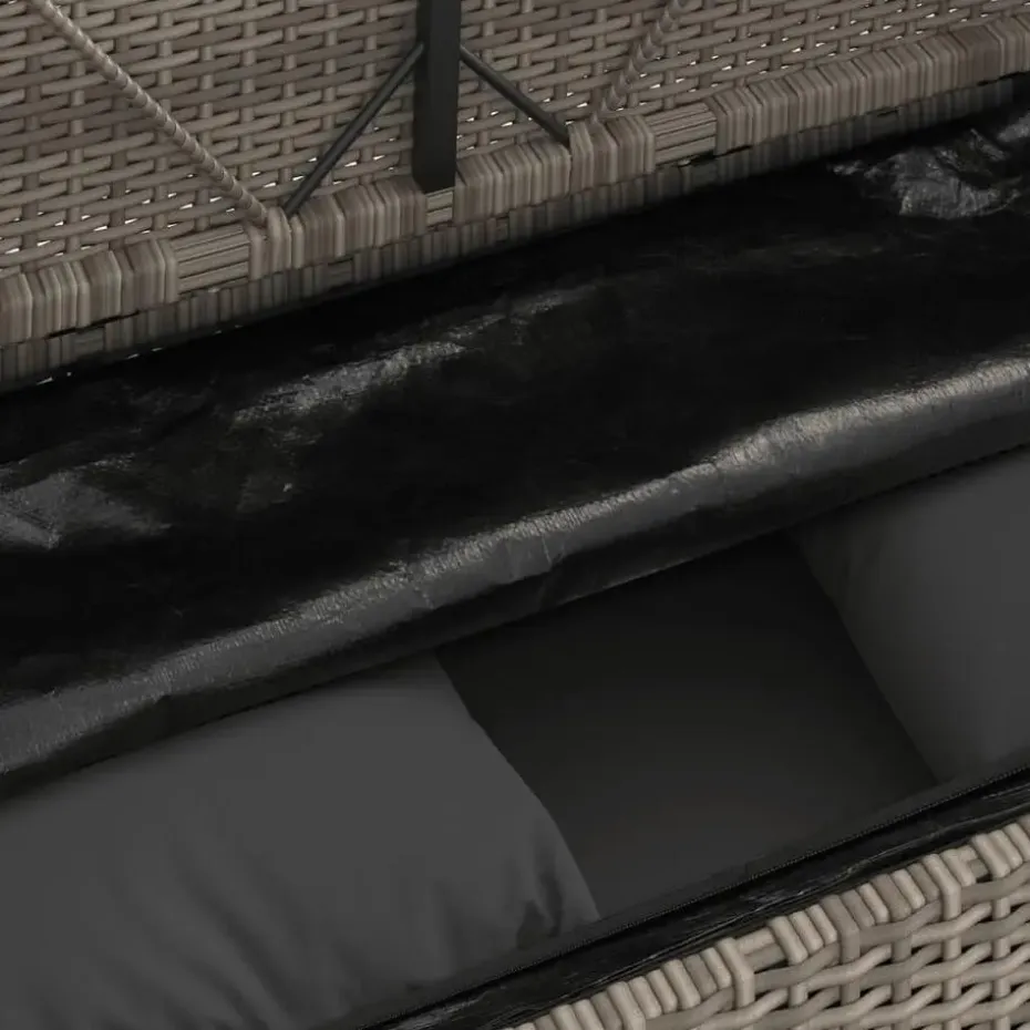 vidaXL - Tuinbank met kussens - Grijs - Poly rattan - 120x50x90.5 cm