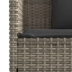 vidaXL - Tuinbank met kussens - Grijs - Poly rattan - 120x50x90.5 cm