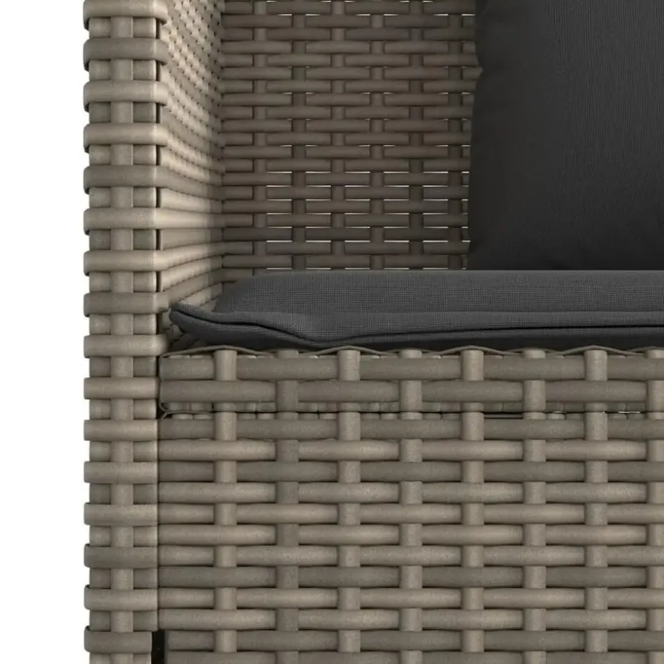vidaXL - Tuinbank met kussens - Grijs - Poly rattan - 120x50x90.5 cm