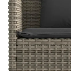 vidaXL - Tuinbank met kussens - Grijs - Poly rattan - 113x61x87 cm