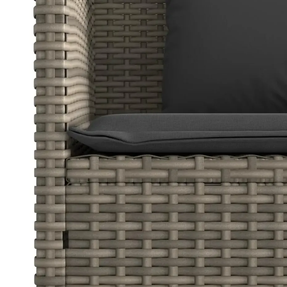 vidaXL - Tuinbank met kussens - Grijs - Poly rattan - 113x61x87 cm