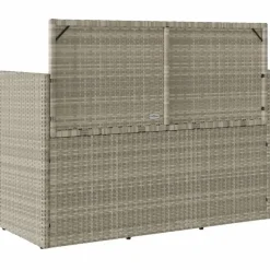 vidaXL - Tuinbank met kussens - Lichgrijs - Poly rattan - 120x50x90.5 cm