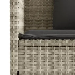 vidaXL - Tuinbank met kussens - Lichgrijs - Poly rattan - 120x50x90.5 cm