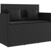 vidaXL - Tuinbank met kussens - Zwart - Poly rattan - 120x50x90.5 cm