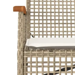 vidaXL - Tuinbank met kussen - Beige - Poly rattan en acaciahout - 108x57x85 cm