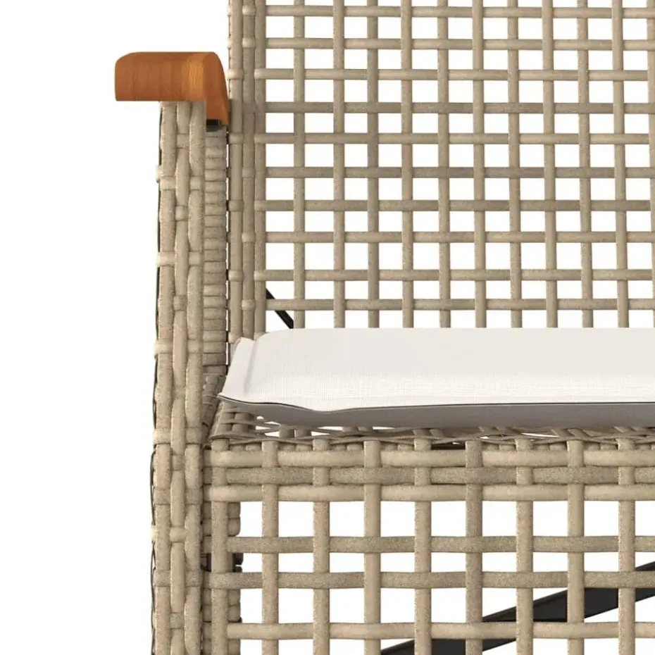 vidaXL - Tuinbank met kussen - Beige - Poly rattan en acaciahout - 108x57x85 cm