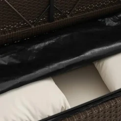 vidaXL - Tuinbank met kussens - Bruin - Poly rattan - 120x50x90.5 cm