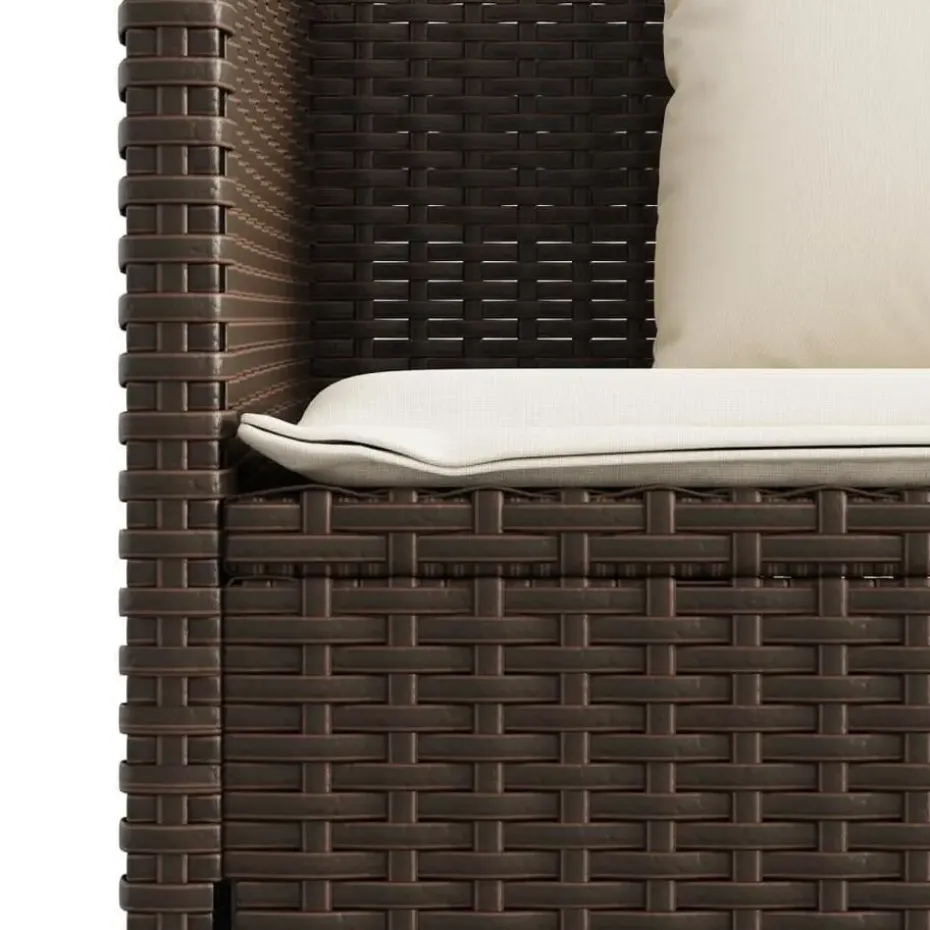 vidaXL - Tuinbank met kussens - Bruin - Poly rattan - 120x50x90.5 cm