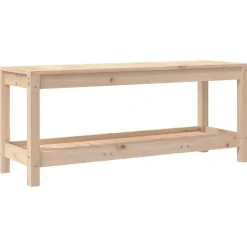vidaXL - Tuinbank met opbergruimte - Naturel - Massief grenenhout - 108x35x45 cm