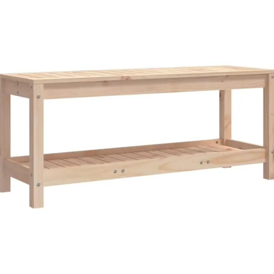 vidaXL - Tuinbank met opbergruimte - Naturel - Massief grenenhout - 108x35x45 cm