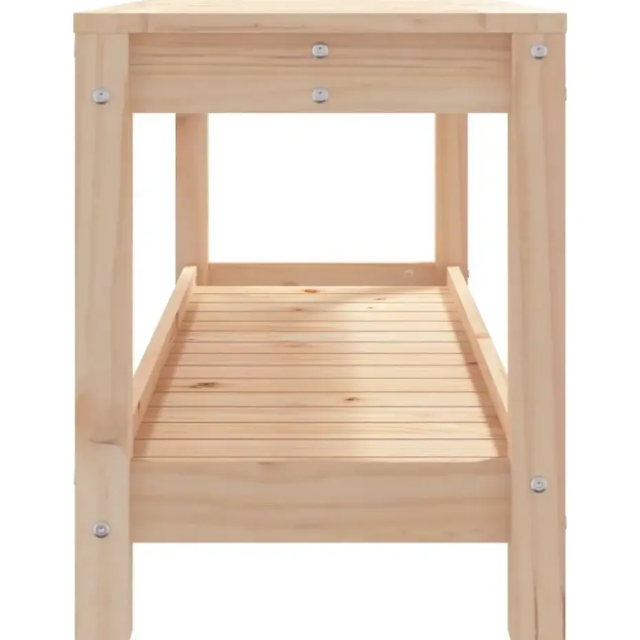 vidaXL - Tuinbank met opbergruimte - Naturel - Massief grenenhout - 108x35x45 cm