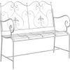 vidaXL - Tuinbank met sprankelend ontwerp - Wit - Staal - 104x54x93 cm
