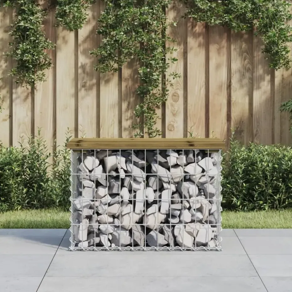 vidaXL - Tuinbank schanskorfontwerp - Geïmpregneerd grenenhout - 63x31.5x42 cm