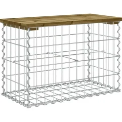 vidaXL - Tuinbank schanskorfontwerp - Geïmpregneerd grenenhout - 63x31.5x42 cm