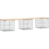 vidaXL - Tuinbank schanskorfontwerp - Massief grenenhout - 203x44x42 cm