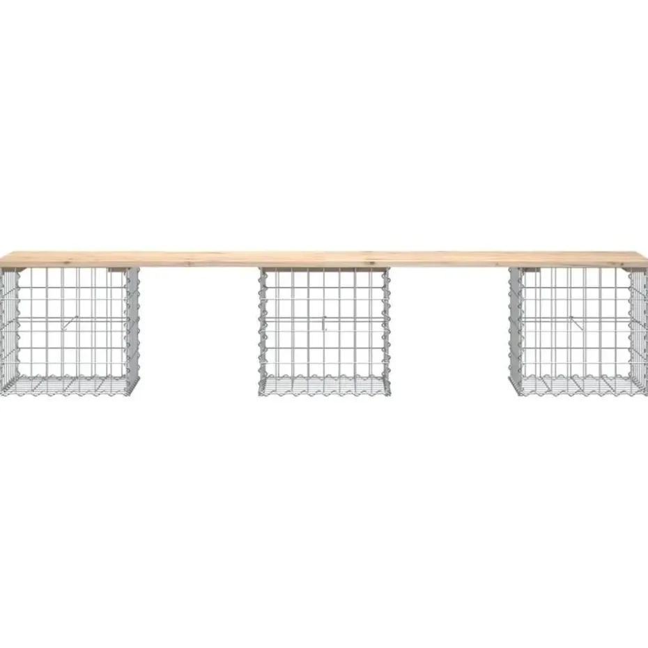 vidaXL - Tuinbank schanskorfontwerp - Massief grenenhout - 203x44x42 cm