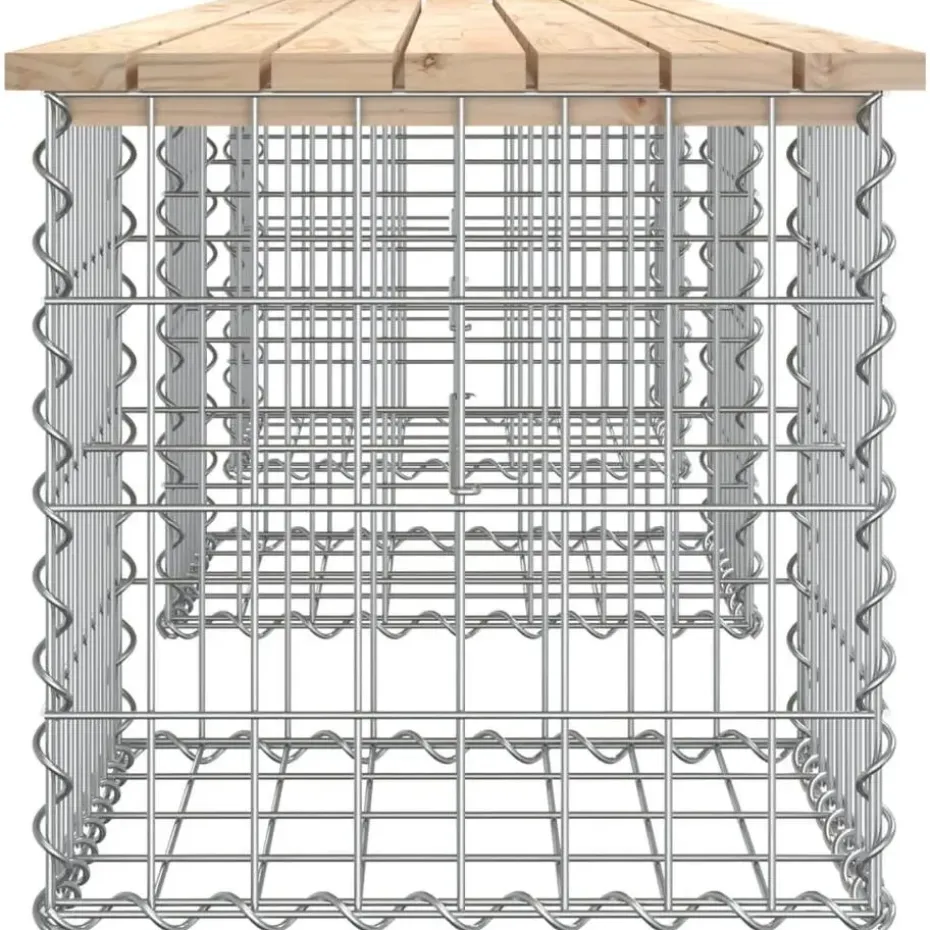 vidaXL - Tuinbank schanskorfontwerp - Massief grenenhout - 203x44x42 cm