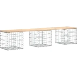 vidaXL - Tuinbank schanskorfontwerp - Massief grenenhout - 203x44x42 cm