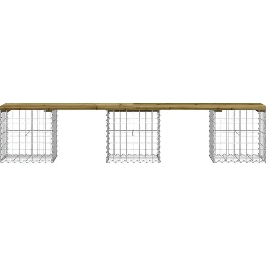 vidaXL - Tuinbank schanskorfontwerp - Geïmpregneerd grenenhout - 203x44x42 cm
