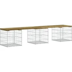 vidaXL - Tuinbank schanskorfontwerp - Geïmpregneerd grenenhout - 203x44x42 cm
