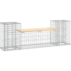 vidaXL - Tuinbank schanskorfontwerp - Massief grenenhout - 183x41x60,5 cm