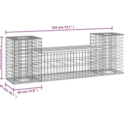 vidaXL - Tuinbank schanskorfontwerp - Massief grenenhout - 183x41x60,5 cm