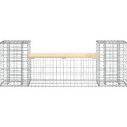 vidaXL - Tuinbank schanskorfontwerp - Massief grenenhout - 183x41x60,5 cm